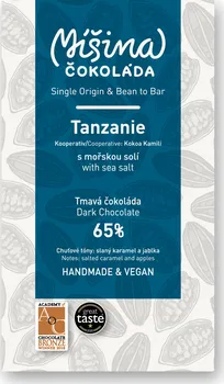 Čokoláda Míšina čokoláda Tanzanie s mořskou solí 65 % 50 g