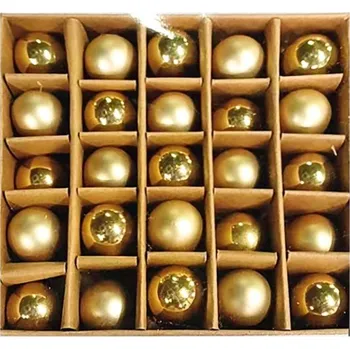 Vánoční dekorace Sada skleněných baněk 2 cm, 25 ks, zlaté