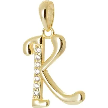 Přívěsek Stříbrný přívěšek písmeno K se zirkony STRZ0871F