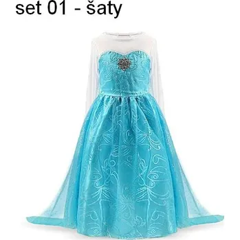 Karnevalový kostým Frozen (Ledové království) Dětský kostým s broží - Frozen, Královna Elsa Varianta: set 01 - šaty, Velikost: 120/5T