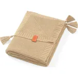 BabyOno Pletená bambusová deka s třásněmi 75 x 100 cm hnědá