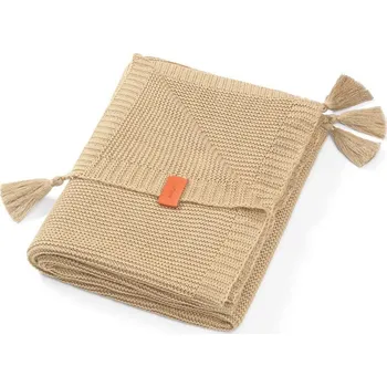 Dětská deka BabyOno Pletená bambusová deka s třásněmi 75 x 100 cm hnědá