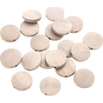 Dětské navlékací korálky DP Craft Dřevěné korálky ploché 2cm, 20ks