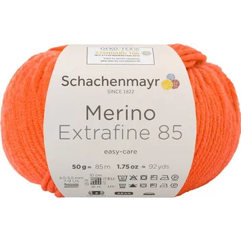 Příze Schachenmayr Merino extrafine 85 Oranžová 225 (Příze Merino extrafine 85 orange 225)