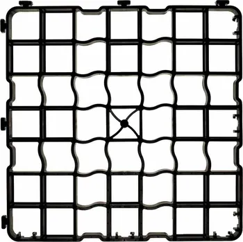 Venkovní dlažba Černá plastová zátěžová zatravňovací dlažba N40 PRO - délka 49,2 cm, šířka 49,2 cm, výška 4 cm