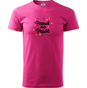 Pánské tričko Proud and pride hvězdy - Klasické pánské triko vyšší gramáže - 4XL ( Purpurová )