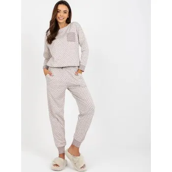Dámské noční prádlo Dámské pyžamo s kalhotami PAMELLA světle béžové