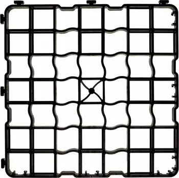 Venkovní dlažba Černá plastová zátěžová zatravňovací dlažba N40 PRO - 49,2 x 49,2 x 4 cm