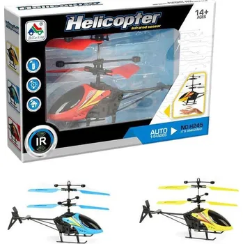 letadlo a vrtulník Vrtulník vznášedlo 17cm reaguje na pohyb ruky na baterie USB 3 barvy