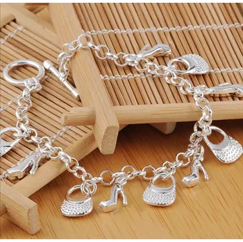 Souprava šperků Řetízkový náramek s přívěsky lodičky a kabelky (náramky a řetízky )