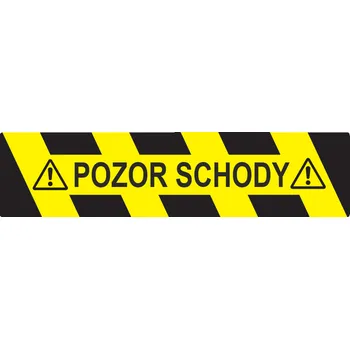 Podlahový nápis POZOR SCHODY podlahové samolepky 600 x 150 mm - 170 mikronů
