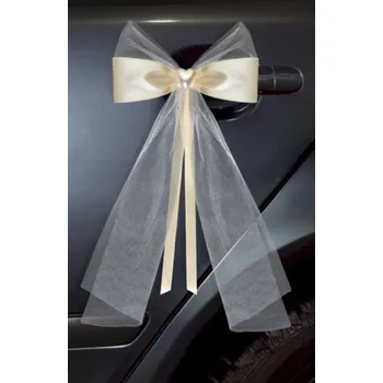 Karnevalový doplněk mašle na auto krémová