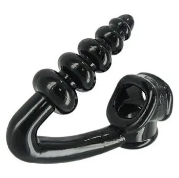 Anální kolík Master Series The Tower Erection Enhancer, černý erekční kroužek s análním kolíkem