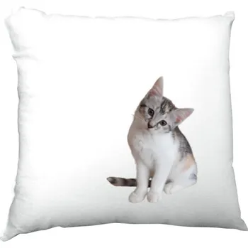 Dekorativní polštářek Polštář saténový s potiskem Kotě