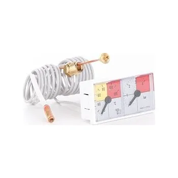 Příslušenství ke kotli ROJEK Termomanometr obdélníkový 0-120°C kapilára 1 m