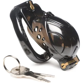Pás cudnosti Master Series Double Lockdown Locking Customizable Chastity Cage Black