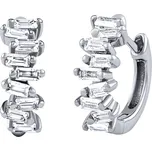 Stříbrné náušnice kruhy Bernie s Brilliance Zirconia DCC1541EW