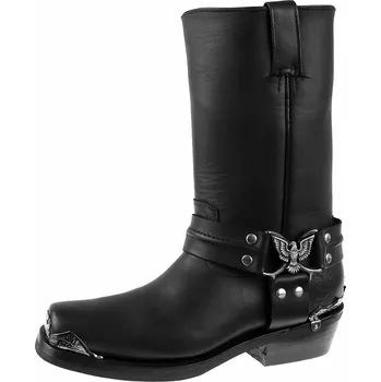 Pánská zimní obuv boty kožené pánské - EAGLE HI BLACK - GRINDERS - EAG-HI-BLA - 41