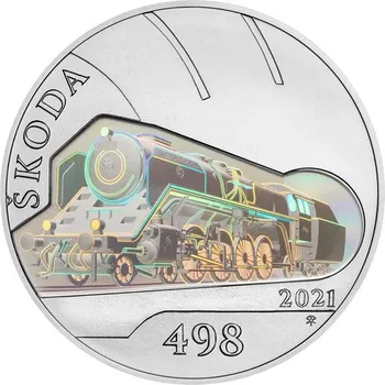 Česká mincovna Stříbrná mince 500 Kč 2021 Parní lokomotiva Škoda 498 Albatros Standard 25 g