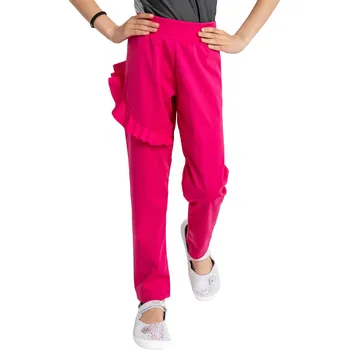 Dívčí kalhoty Dětské softshellové kalhoty bez zateplení pružné Fantasy, Fuchsiová Velikost: 98/104