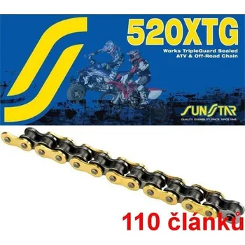 Řetězová sada pro motocykl Sunstar řetěz 520XTG barva zlatá, 110 článků