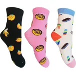 Dívčí ponožky Aura.Via - GNZ8066, bílá/ růžová/ černá Barva: Mix barev, Velikost: 32-35