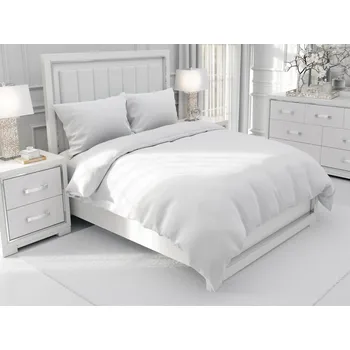 Povlečení Bavlněné jednobarevné ložní povlečení Moni MO-039 Bílé Jednolůžko 140x200 a 70x90 cm