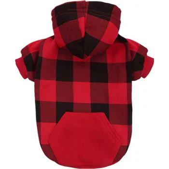 Obleček pro psa Karovaná mikina pro psa - červená Velikost: XS