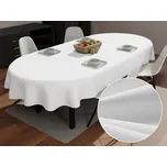 Bavlněný oválný ubrus MONI MO-039 Bílý 140x220 cm