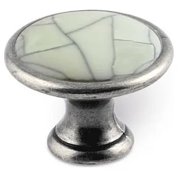 Nábytkové kování Interex design Úchytka knopka GARDE / Starostříbro - popraskaný porcelán