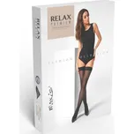MAXIS Relax Premium stehenní punčochy s krajkou, Velikost M, Barva black magic