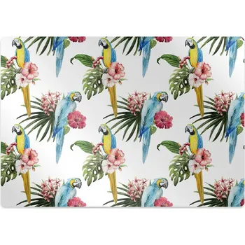 Podložka pod nábytek Podložka pod kolečkovou židli Papoušci a květiny