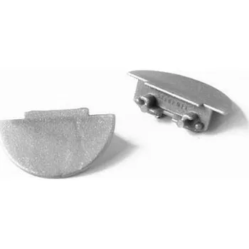 LED lišta Wireli Sada koncovek k profilu Groove 10 BC/UX půlkulatá / Pár Šedá