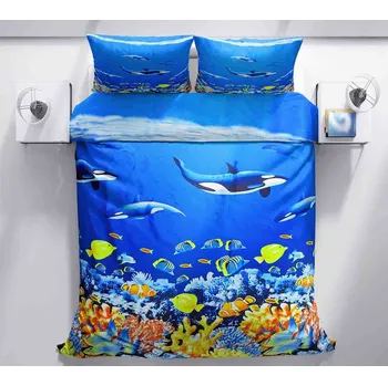 Povlečení Povlečení 3D Mořský svět 140 x 200, 70 x 90 cm zipový uzávěr