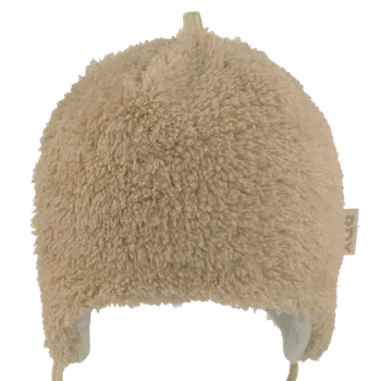 Kojenecká čepice RDX Zavazovací čepice wellsoft podšitá bavlnou Béžová Vel. 0