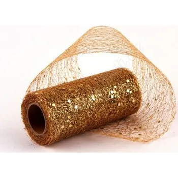 Stuha Stuha fibre třpyt 4 cm, 4,6 m, zlatá