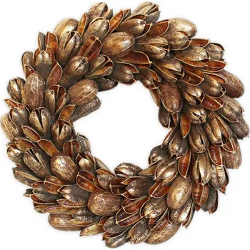 Vánoční dekorace Věnec lusky pr.46cm zlatá (545654)