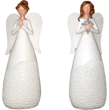 Vánoční dekorace Socha anděla s hnědými vlasy (23 cm) Varianty: B