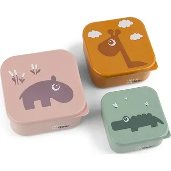 Svačinový box DONE BY DEER svačinový box DEER FRIENDS 3ks Růžová Mix DOPRODEJ!