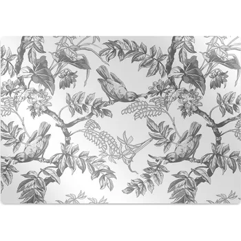 Podložka pod nábytek Podložka pod kancelářskou židli šedé ptáků