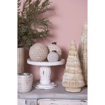 Vánoční dekorace Béžovo - měděná skleněná vánoční koule s patinou - Ø 12 cm