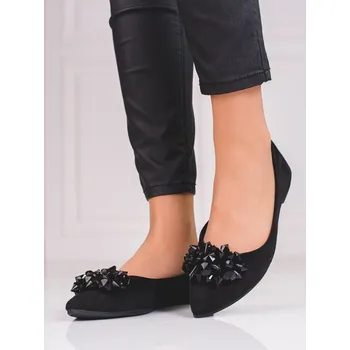 Dámské baleríny Krásné baleríny černé dámské bez podpatku 37