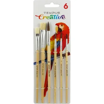 Umělecký štětec Tempus Sada štětců Tempus, kulaté - 2,4,6,10, ploché - 8,12
