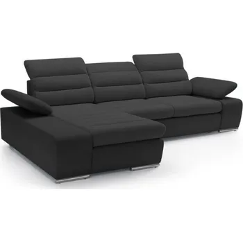 Sedací souprava Rozkládací rohová sedačka KORFU L černá