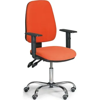 Kancelářská židle s područkami a chromovaným křížem KZ 8970-oranžová/KP