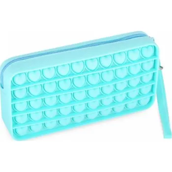 Penál easy KIDS Antistresové srdíčkové školní silikonové pouzdro, tyrkysové, S941909