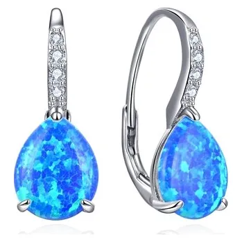 Náušnice Stříbrné naušnice s modrými opály STNAU1333F