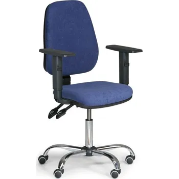 Kancelářská židle s područkami a chromovaným křížem KZ 8970-modrá/KP