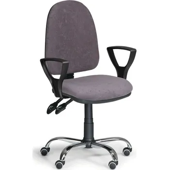 Kancelářská židle s područkami a chromovaným křížem KZ 9647-šedá/KP