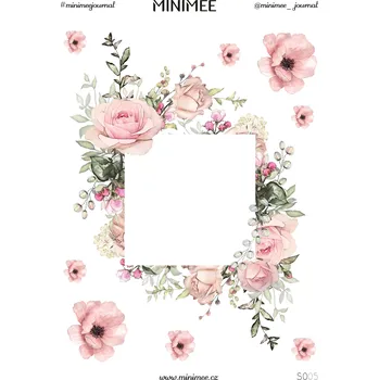 samolepka Samolepky MINIMEE - Velký rámeček růže